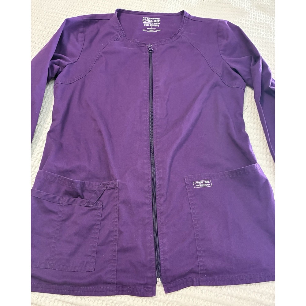 Cherokee Workwear‎ Scrubs Stretch Women's Zip Front Size XS Jacket